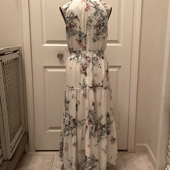TED BAKER KAHLAY FLORAL JACQUARD HALTER MAXI TIERED DRESS. US SZ 6 TED SZ 2 - Picture 8 of 16